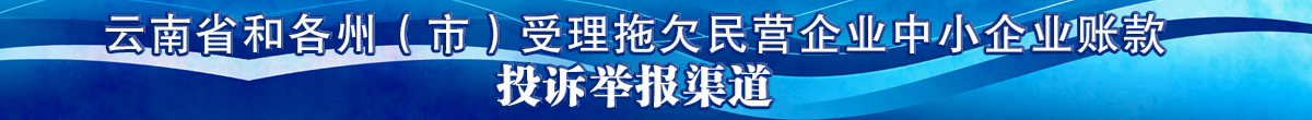 云南省和各州（市）受理拖欠民營(yíng)企業(yè)中小企業(yè)賬款投訴舉報渠道